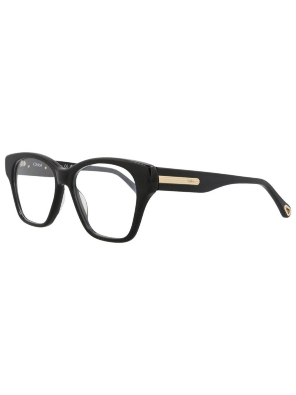 New Chloé Women's Eyeglasses Square Rectangle Bio Acetate Frame Black Black